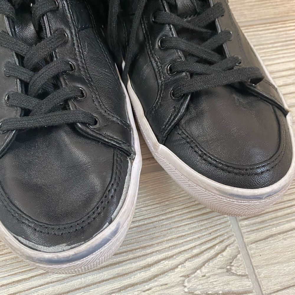 Rebecca Minkoff Sasha Leather Fur Trim Sneakers - Picture 4 of 15
